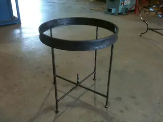 Estructura circular en el taller.